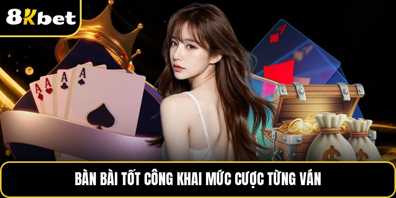 Bàn bài tốt công khai mức cược từng ván